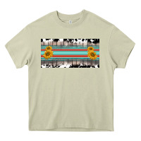 Mossy western cowhide serape sunflower mama license plate Heavy Core Tee - BarkalooDesign