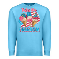 Ocean Blue Tastes like freedom 4th of July Premium Sweatshirt - FaDigitalArtStudio