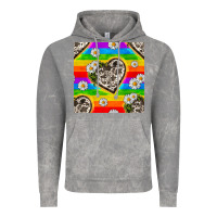 Cloud Rock Pride LGBTQ+ Cowhide Hearts And Daisy Patterns Vintage Hoodie - BundleAndBundleShop