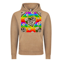 Vintage Coffee Pride LGBTQ+ Cowhide Hearts And Daisy Patterns Vintage Hoodie - BundleAndBundleShop