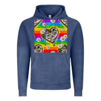 Vintage Denim Pride LGBTQ+ Cowhide Hearts And Daisy Patterns Vintage Hoodie - BundleAndBundleShop