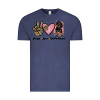 Vintage Denim peace love dachshund Vintage Tee - JahusDesignShop