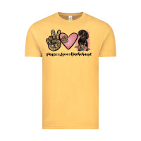 Vintage Mustard peace love dachshund Vintage Tee - JahusDesignShop