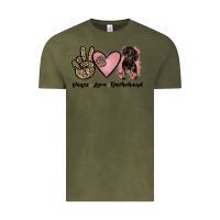 Vintage Olive peace love dachshund Vintage Tee - JahusDesignShop