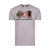 Vintage Zinc peace love dachshund Vintage Tee - JahusDesignShop