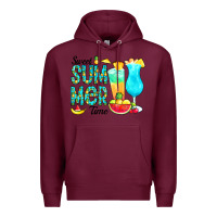Burgundy sweet summer time pineapple Premium Hoodie - CowCowDesign