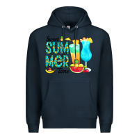 Navy sweet summer time pineapple Premium Hoodie - CowCowDesign