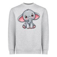 Heather Grey elephant Heavyweight Sweatshirt - texasbilliewilder