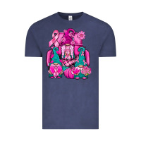 Vintage Denim Breast Cancer Gnomies Truck Vintage Tee - BundleAndBundleShop