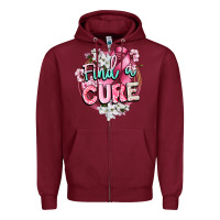 Burgundy find a cure cancer awareness Zipper Hoodie - CowGirlArtShop