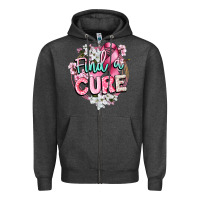 Charcoal Heather find a cure cancer awareness Zipper Hoodie - CowGirlArtShop