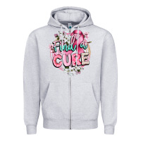 Heather Grey find a cure cancer awareness Zipper Hoodie - CowGirlArtShop