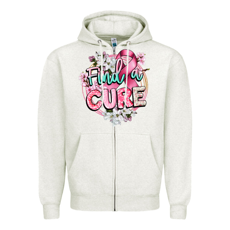 Find A Cure Cancer Awareness Zipper Hoodie by CowGirlArtShop | Teevron