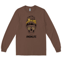 Chestnut Glitter Patterned Leopard Mom Skull Long Sleeve Tee - Bettercallsaul