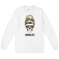 White Glitter Patterned Leopard Mom Skull Long Sleeve Tee - Bettercallsaul