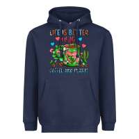 Navy Life Is Better With Coffee And Plants Cactus Coffe Heavyweight Hoodie - FaDigitalArtStudio