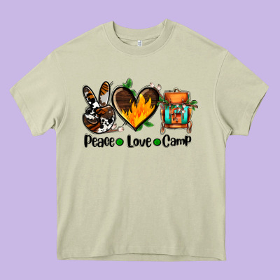 Peace Love Camp Ado Heavy Core Tee Designed By Adodesignshop