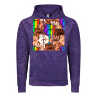 Cloud Purple Pride lgbtq fists seamless pattern Vintage Hoodie - BundleAndBundleShop