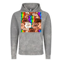 Cloud Rock Pride lgbtq fists seamless pattern Vintage Hoodie - BundleAndBundleShop