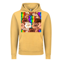 Vintage Mustard Pride lgbtq fists seamless pattern Vintage Hoodie - BundleAndBundleShop