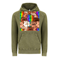 Vintage Olive Pride lgbtq fists seamless pattern Vintage Hoodie - BundleAndBundleShop