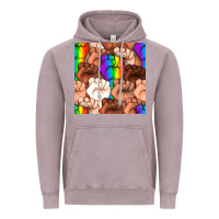 Vintage Zinc Pride lgbtq fists seamless pattern Vintage Hoodie - BundleAndBundleShop