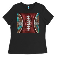 Black western pattern and american football Ladies Tee - BarkalooDesign