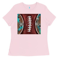 Bubblegum Pink western pattern and american football Ladies Tee - BarkalooDesign