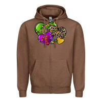 Chestnut mardi gras hearts Zipper Hoodie - CowGirlArtShop