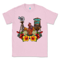 Bubblegum Pink farm life rooster Classic Tee - SublimationCraftShop