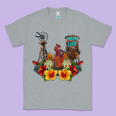 Farm Life Rooster Classic Tee Designed By Sublimationcraftshop