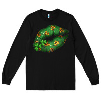 Black Green and Leopard Patterned Irish Day Lips Long Sleeve Tee - Bettercallsaul