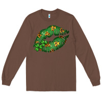Chestnut Green and Leopard Patterned Irish Day Lips Long Sleeve Tee - Bettercallsaul