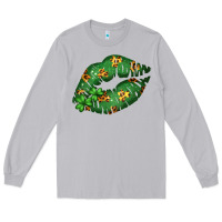 Moon Dust Green and Leopard Patterned Irish Day Lips Long Sleeve Tee - Bettercallsaul