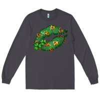 Smoke Green and Leopard Patterned Irish Day Lips Long Sleeve Tee - Bettercallsaul