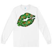 White Green and Leopard Patterned Irish Day Lips Long Sleeve Tee - Bettercallsaul
