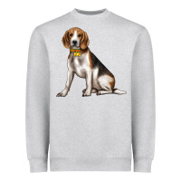 Heather Grey beagle with overflow Heavyweight Sweatshirt - texasbilliewilder