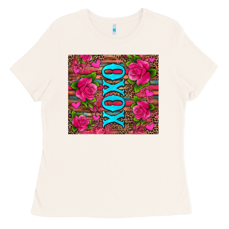 Xoxo Valentine's Day Pink Roses And Hearts Ladies Tee by Jasminsmagicworld | Teevron