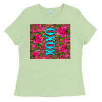 Matcha xoxo valentine's day pink roses and hearts Ladies Tee - Jasminsmagicworld