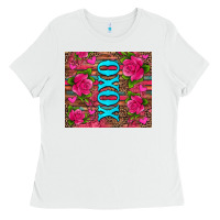 White xoxo valentine's day pink roses and hearts Ladies Tee - Jasminsmagicworld