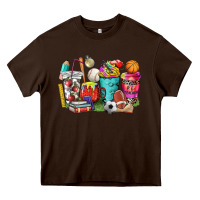Chocolate Brown p.e. teacher coffee cups Heavy Core Tee - NancyCooperArtShop