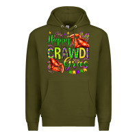 Army Green happy crawdi gras olivia Premium Hoodie - OliviaCreatesArt