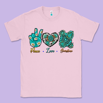 Peace Love Gemstone Classic Tee Designed By Bundleandbundleshop
