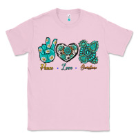 Bubblegum Pink Peace Love Gemstone Classic Tee - BundleAndBundleShop