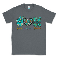 Charcoal Heather Peace Love Gemstone Classic Tee - BundleAndBundleShop