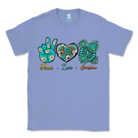 Colony Blue Peace Love Gemstone Classic Tee - BundleAndBundleShop