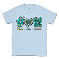 Dusty Blue Peace Love Gemstone Classic Tee - BundleAndBundleShop
