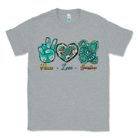 Heather Grey Peace Love Gemstone Classic Tee - BundleAndBundleShop