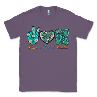 Lavender Peace Love Gemstone Classic Tee - BundleAndBundleShop