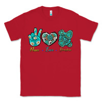 Red Peace Love Gemstone Classic Tee - BundleAndBundleShop